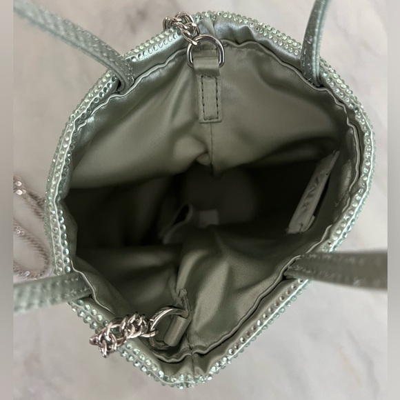 ZARA rhinestone mini tote bag green (pre owned) - Picture 10 of 13